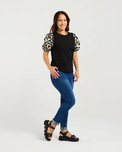 Model wearing Windmill Amelia Top By Zafina Available at Beetees Nelson